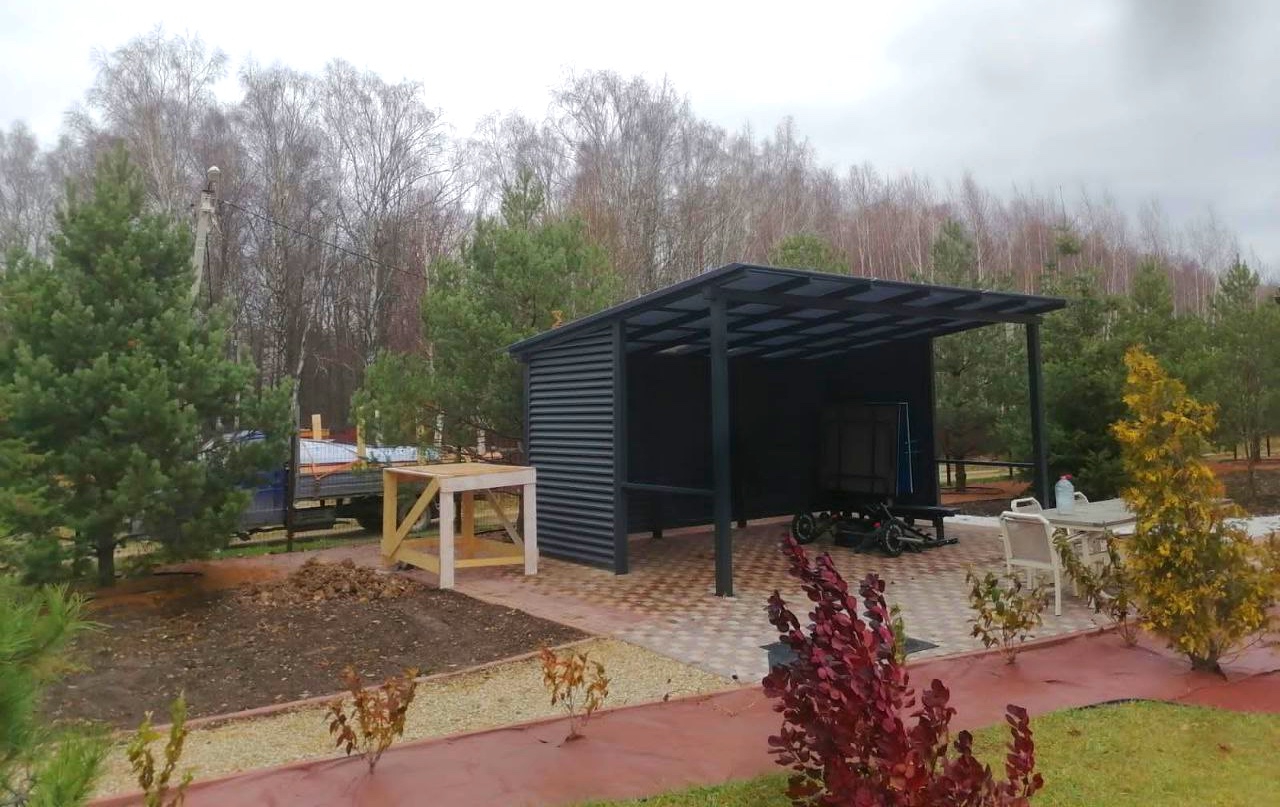 Односкатный навес-беседка для сада Двускатный навес с поликарбонатом для автомобиля